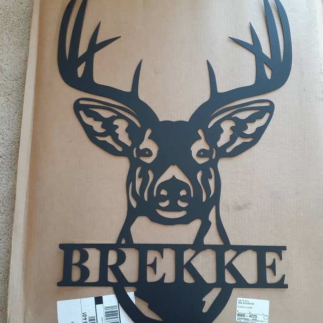 Personalized metal deer head logo
