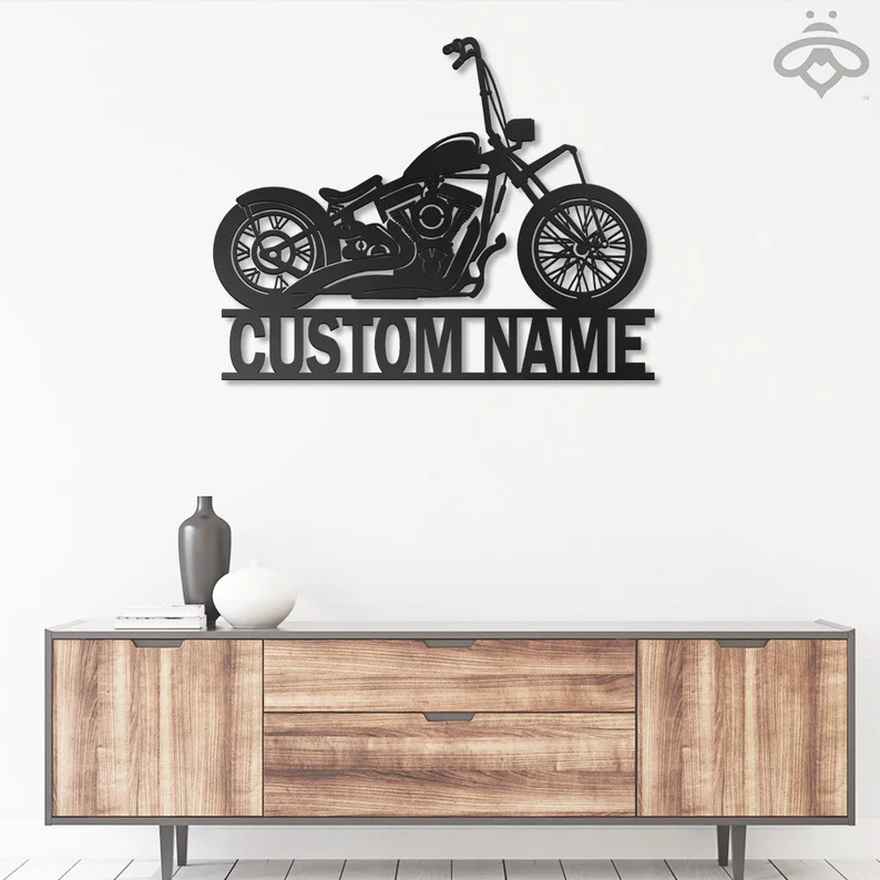 Custom Shovelhead Motorcycle Metal Wall Art