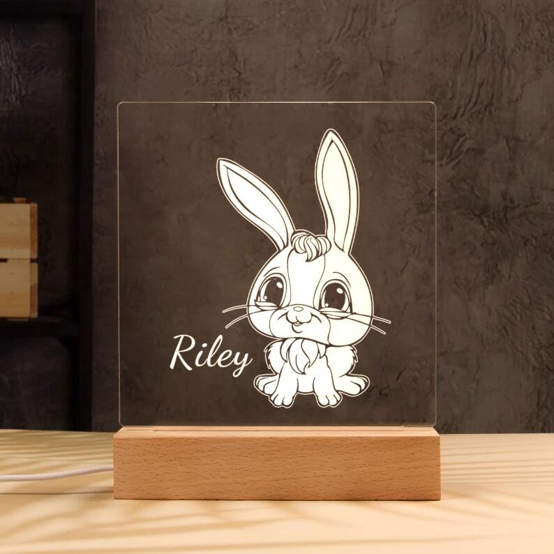 Rabbit Night Light - Personalized Name Night Lights for Kids