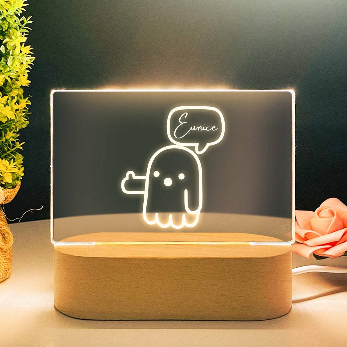 Cute Ghost Custom Name Night Light