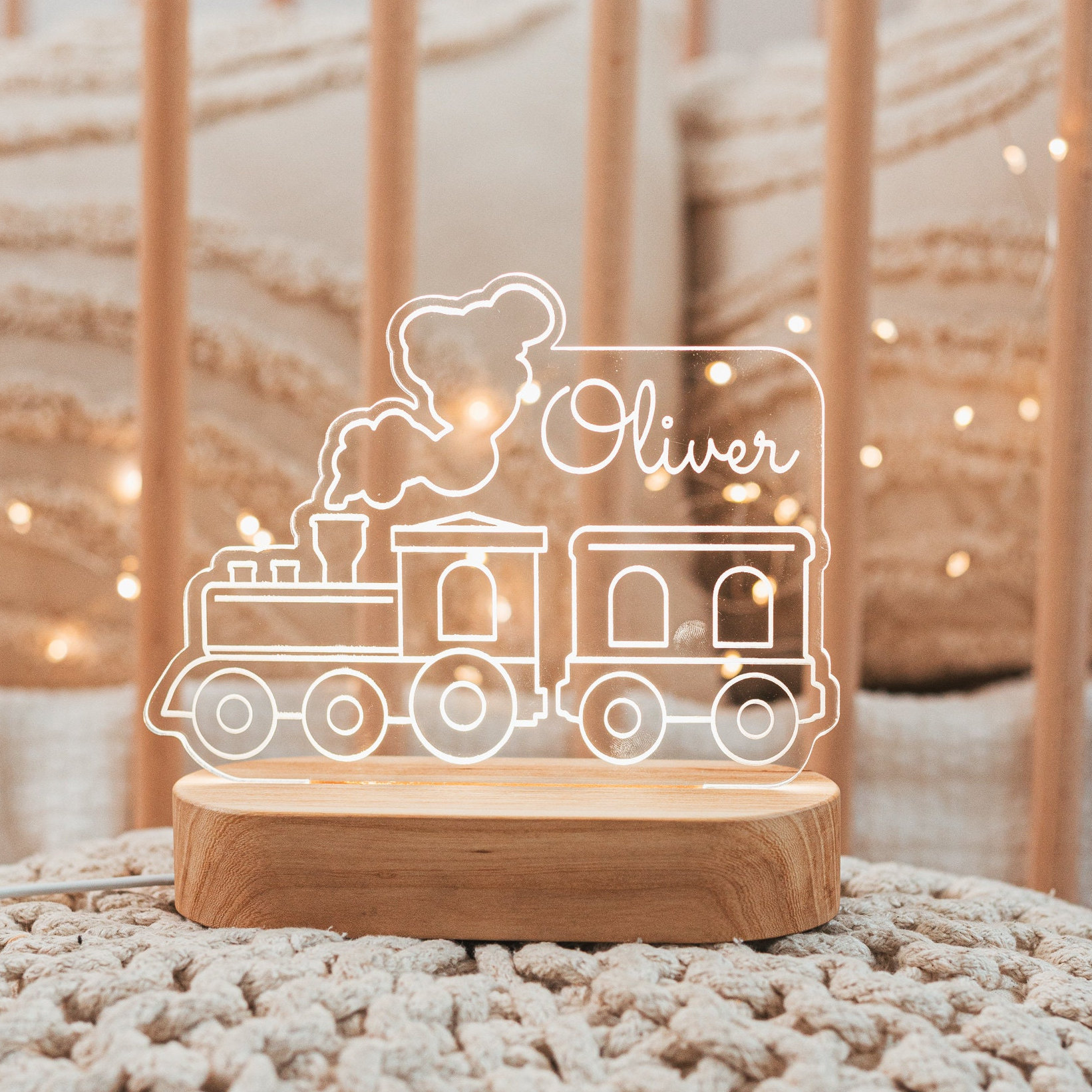 Personalized Train Night Light