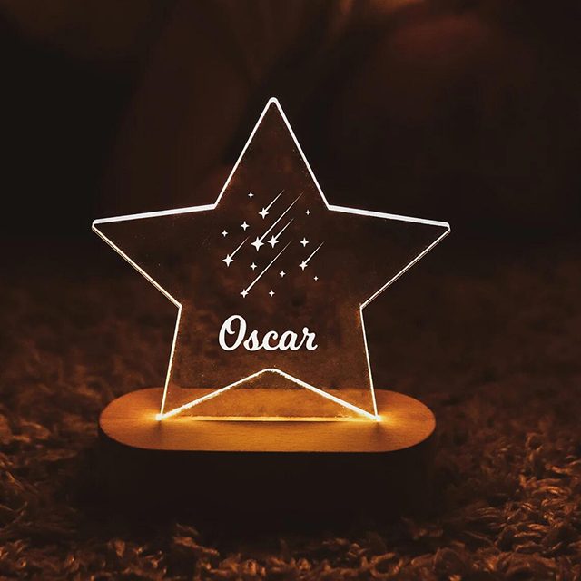 Personalized shooting star wishing night light