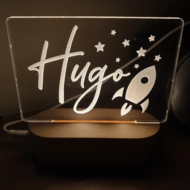 Personalised Name Children's Night Light Rocket