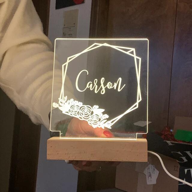 Personalized Night Light, Girls Bedroom