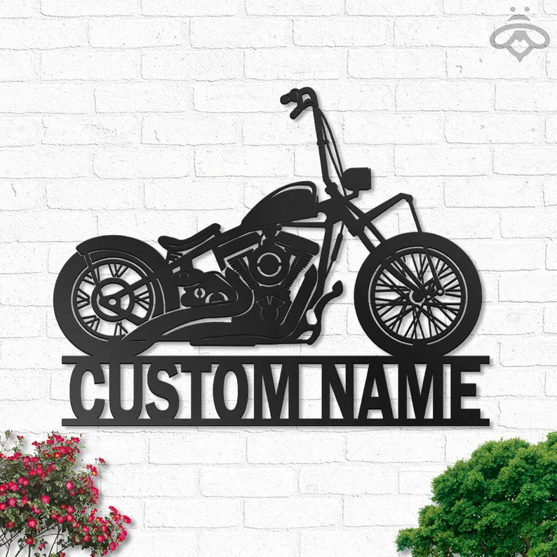 Custom Shovelhead Motorcycle Metal Wall Art