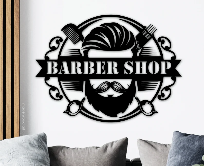 Custom Hair Salon Metal Wall Art, Personalized Hair Stylist Name Logo 【Buy 2 Free Shipping】