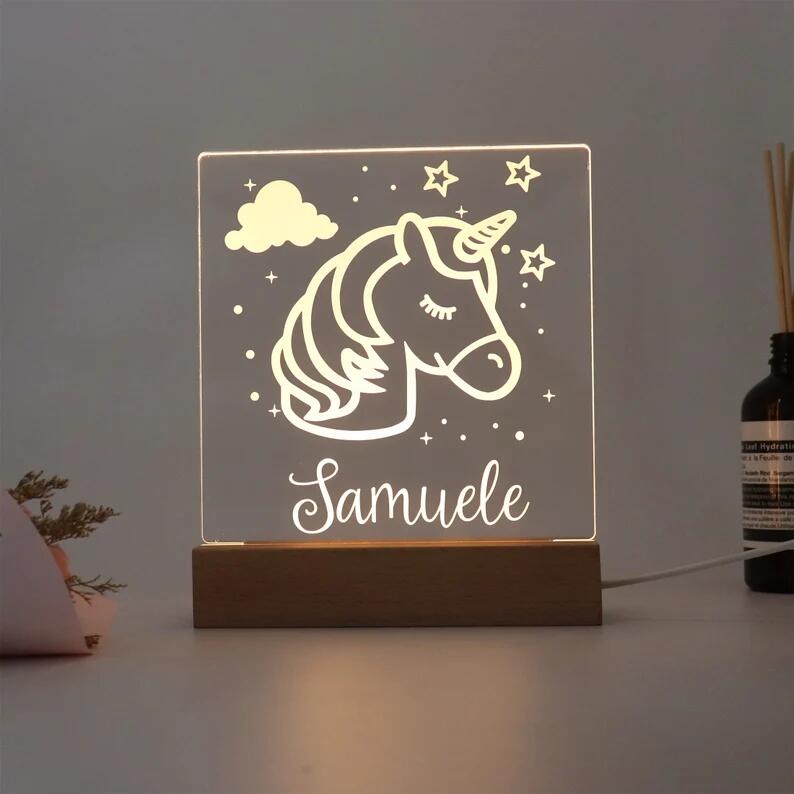 Custom Unicorn Night Light,Gift for Kids