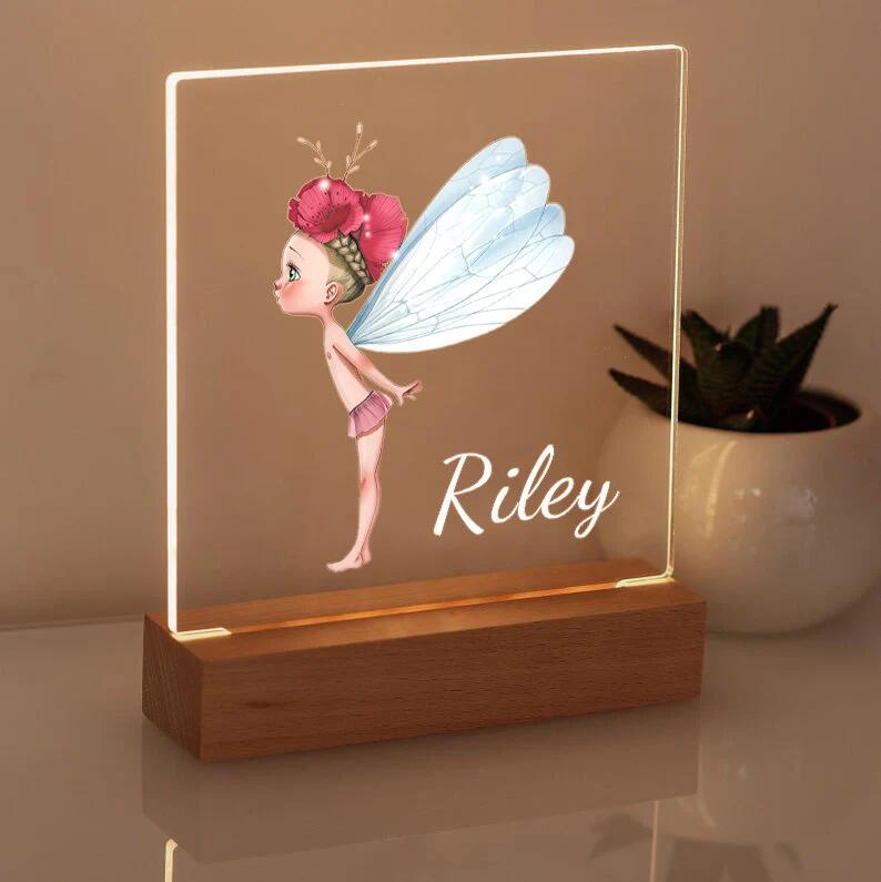 Flower Fairy Night Light - Personalized Name Night Lights for Kids