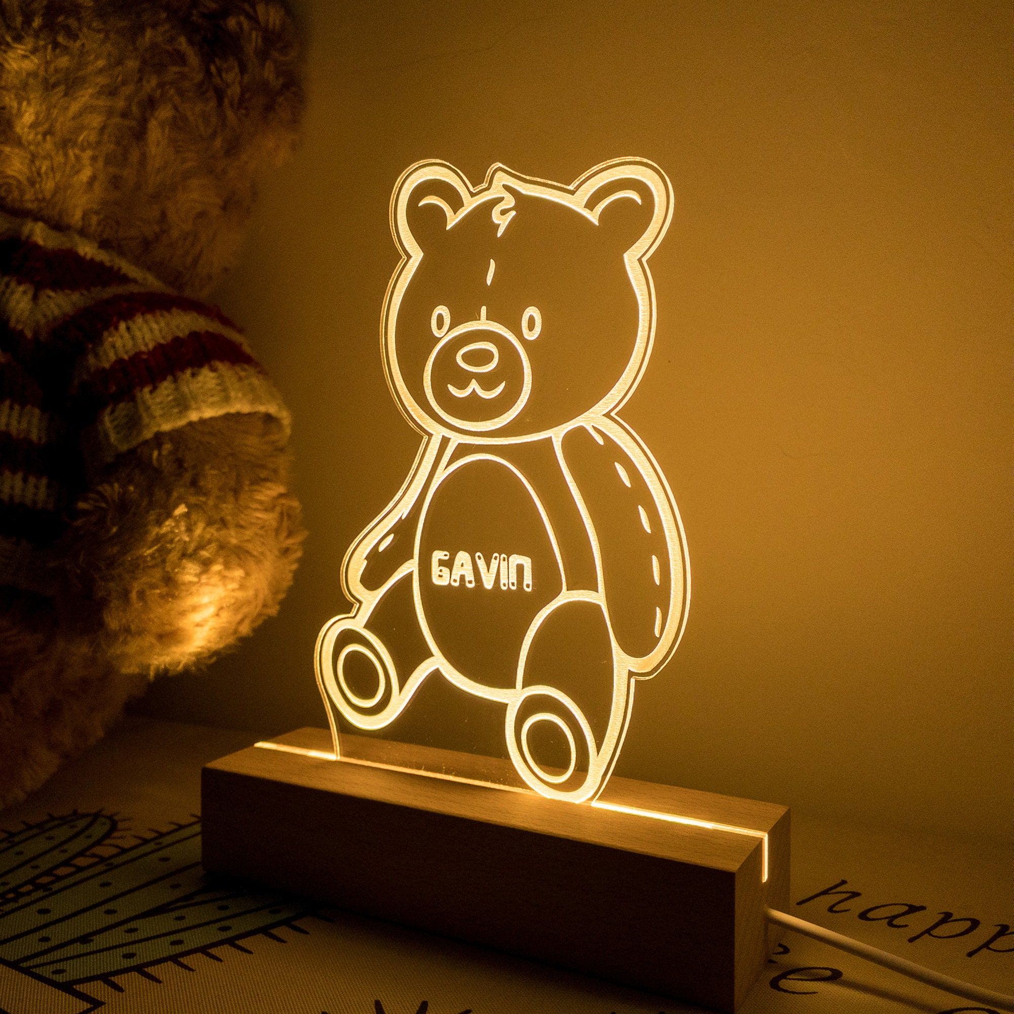 Teddy Bear Night Light, Personalize Night Light Kid