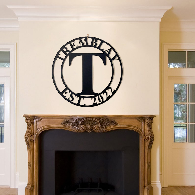 Personalized Family Name Metal Sign - Wedding Gifts