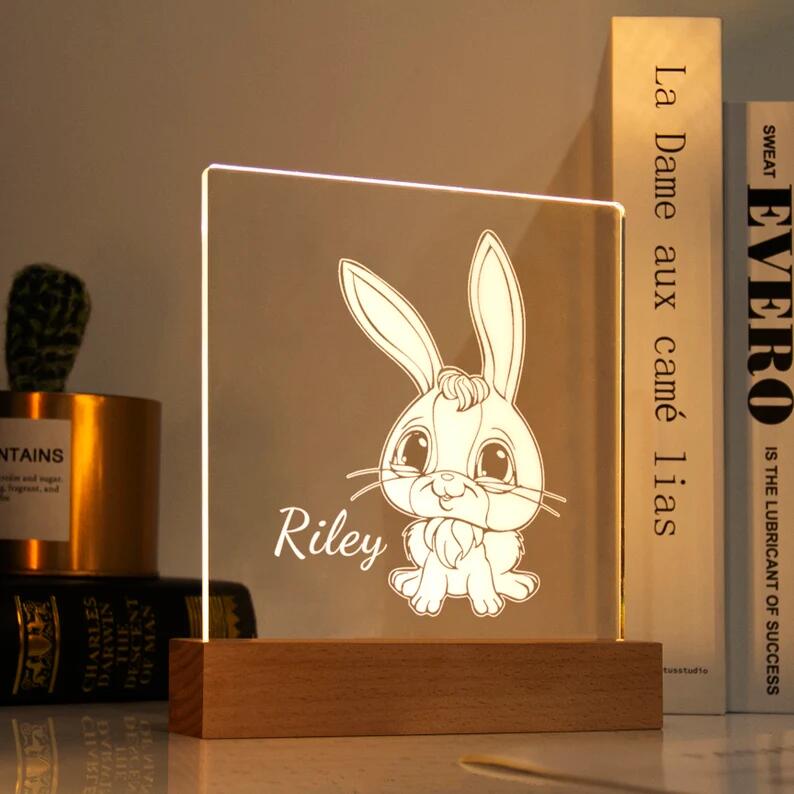 Rabbit Night Light - Personalized Name Night Lights for Kids