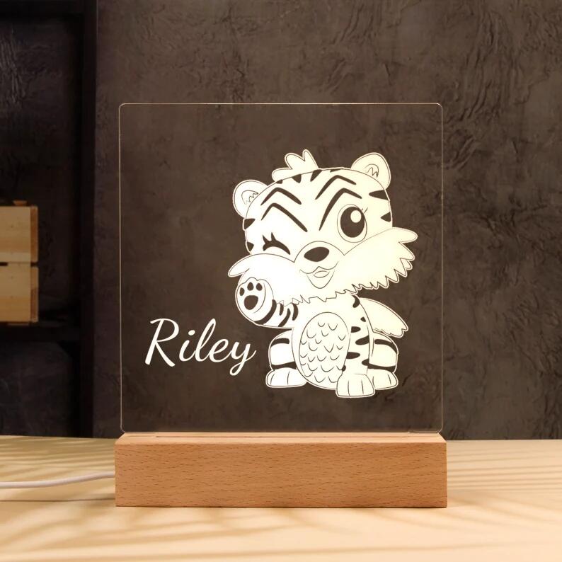 Tiger Night Light - Personalized Name Night Lights for Kids