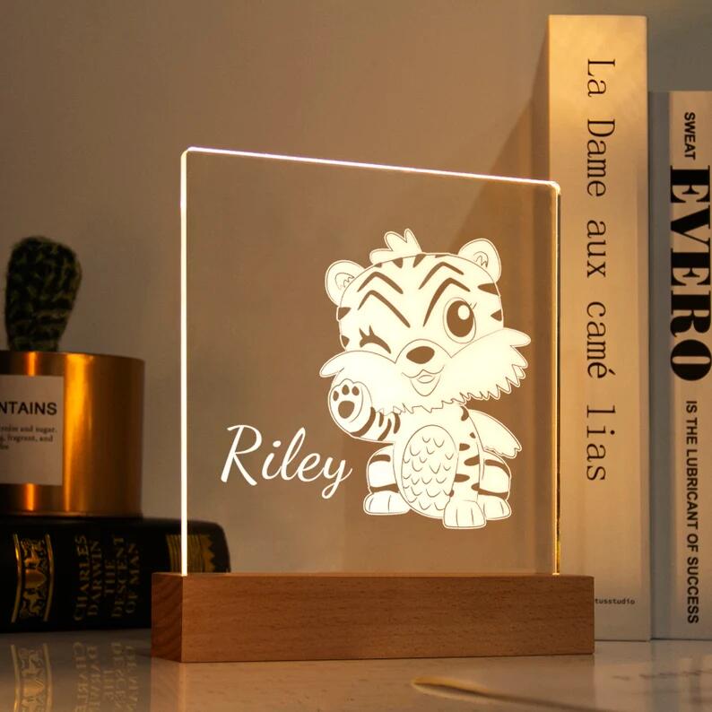 Tiger Night Light - Personalized Name Night Lights for Kids