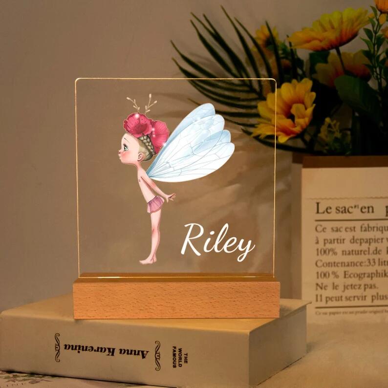 Flower Fairy Night Light - Personalized Name Night Lights for Kids