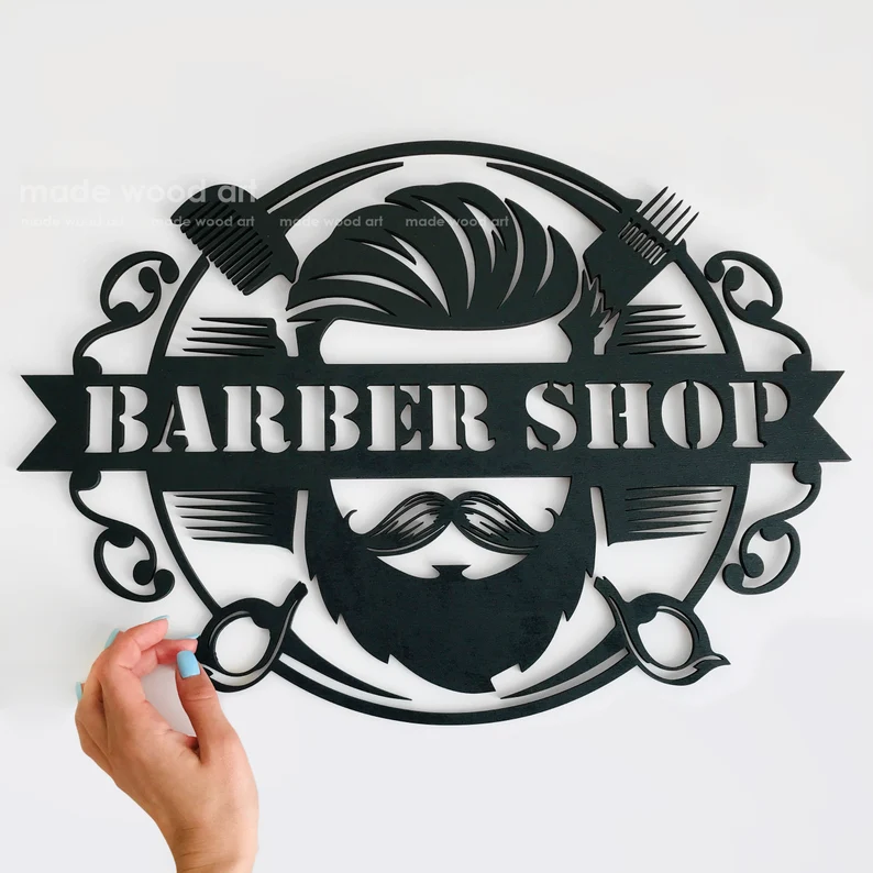 Custom Hair Salon Metal Wall Art, Personalized Hair Stylist Name Logo 【Buy 2 Free Shipping】