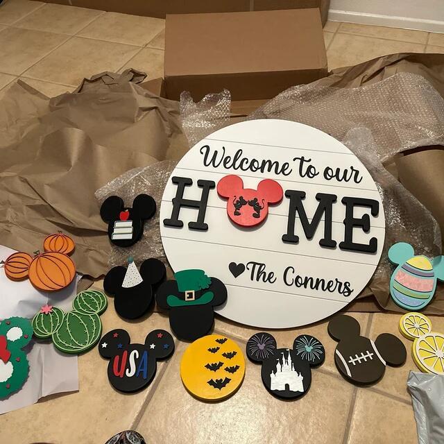 Personalized Interchangeable Welcome to our Home Sign
