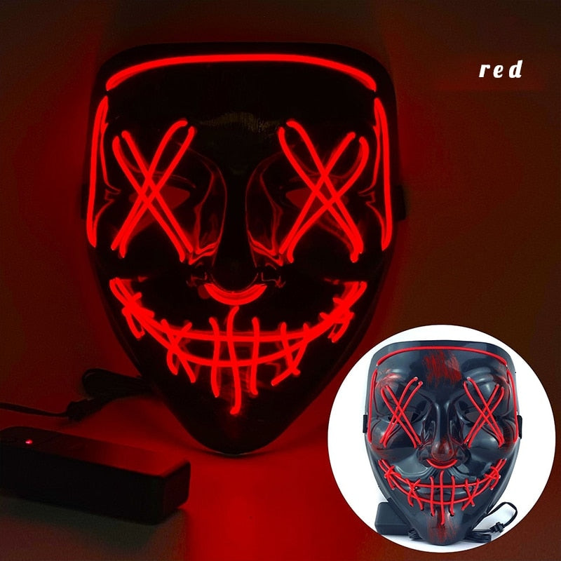 LED Neon Scary Halloween Mask