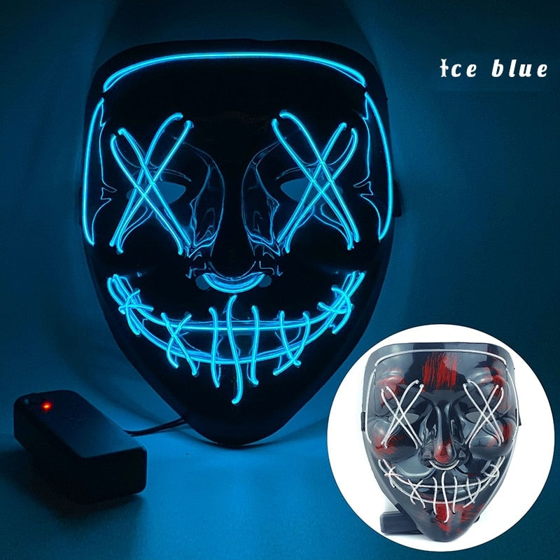 LED Neon Scary Halloween Mask
