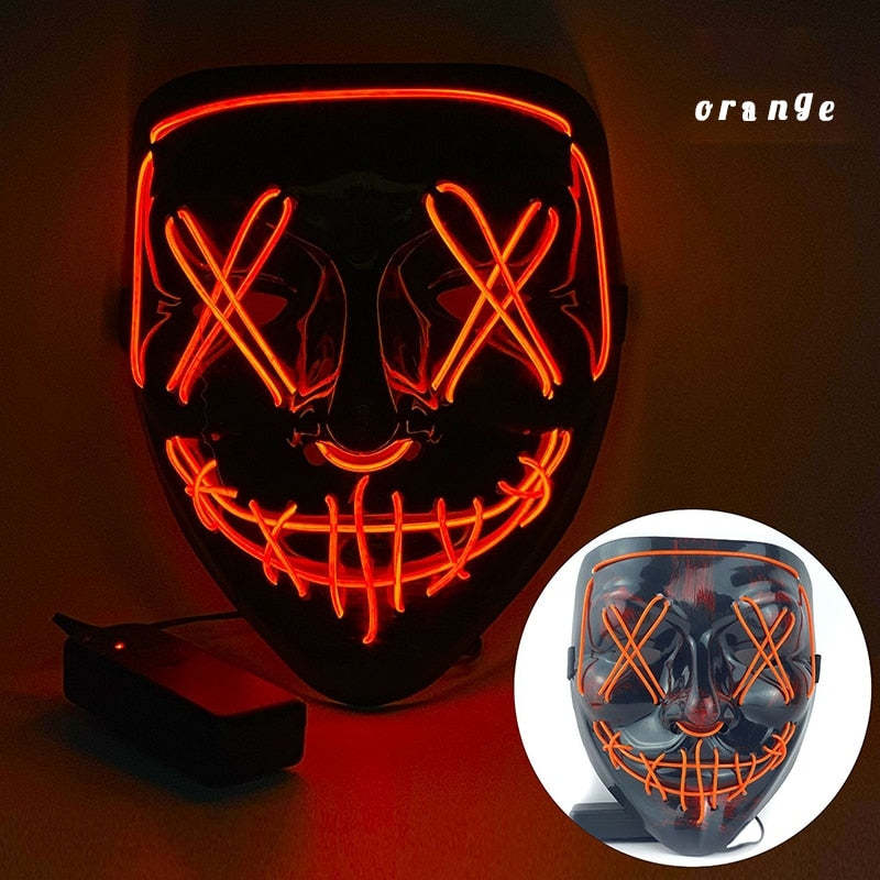 LED Neon Scary Halloween Mask