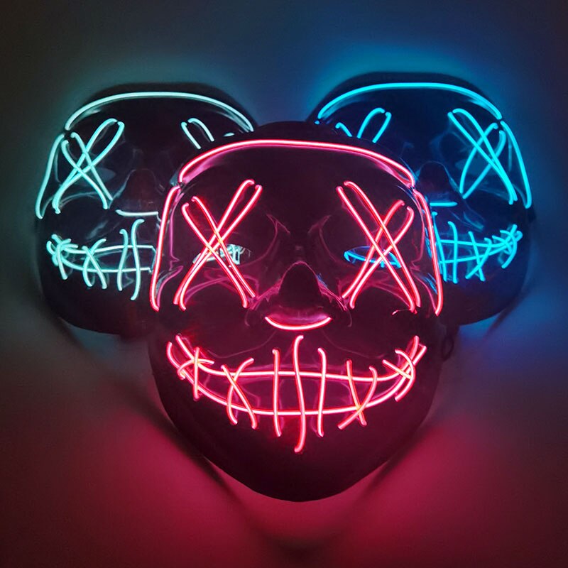 LED Neon Scary Halloween Mask