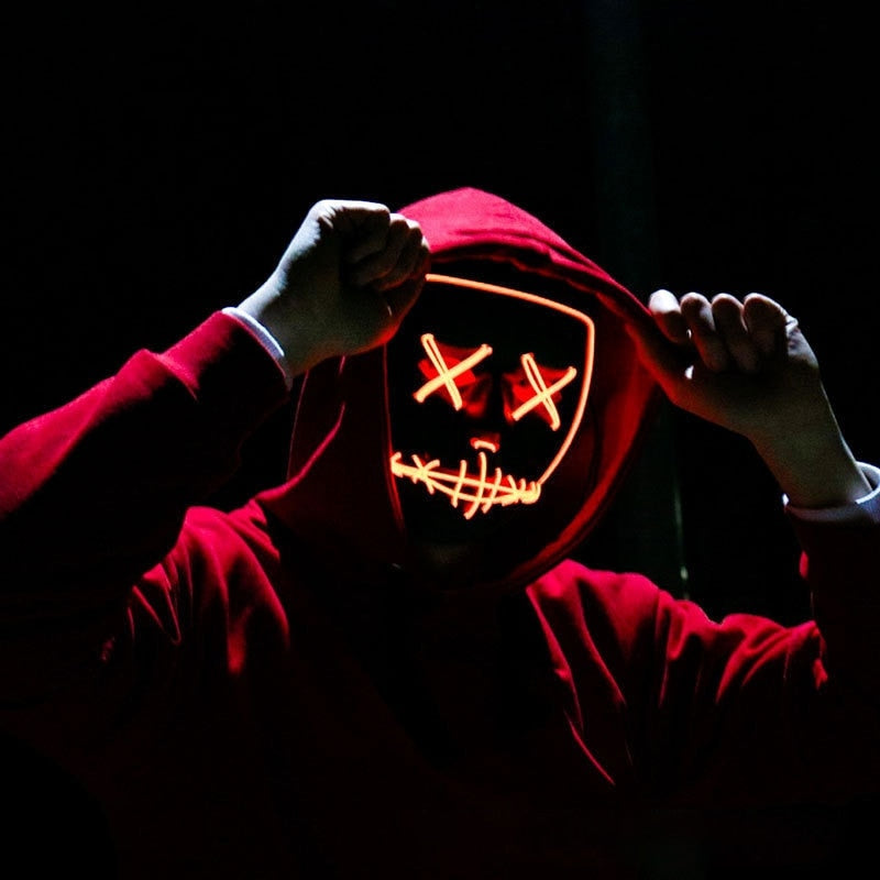 LED Neon Scary Halloween Mask