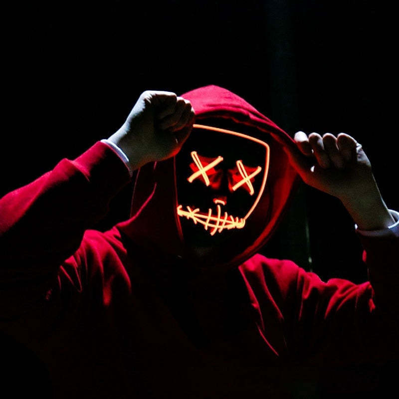 LED Neon Scary Halloween Mask