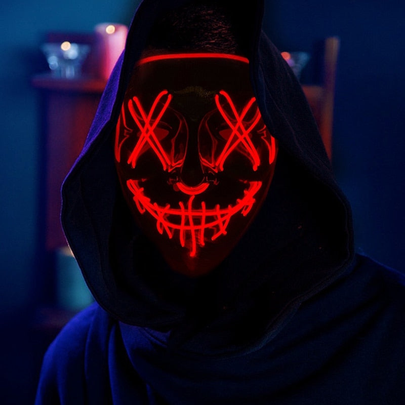 LED Neon Scary Halloween Mask