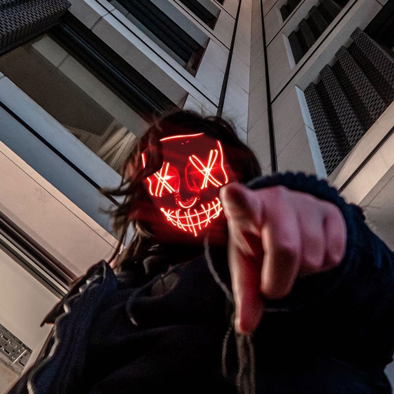 LED Neon Scary Halloween Mask