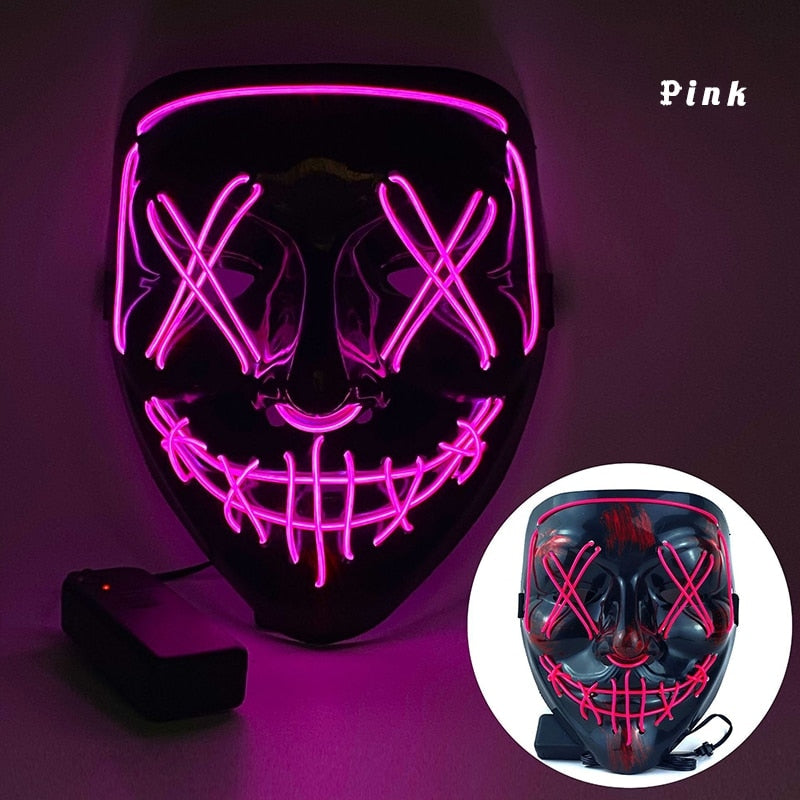 LED Neon Scary Halloween Mask