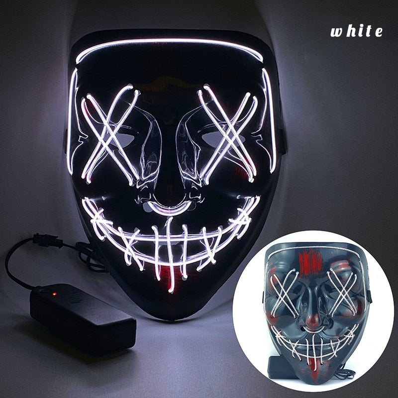 LED Neon Scary Halloween Mask