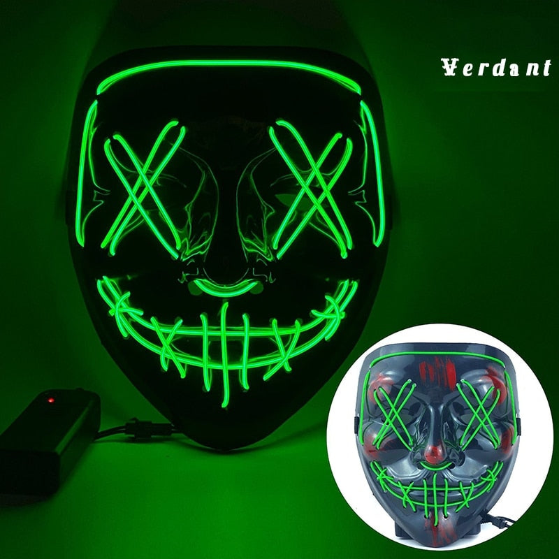 LED Neon Scary Halloween Mask