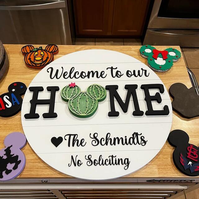 Personalized Interchangeable Welcome to our Home Sign