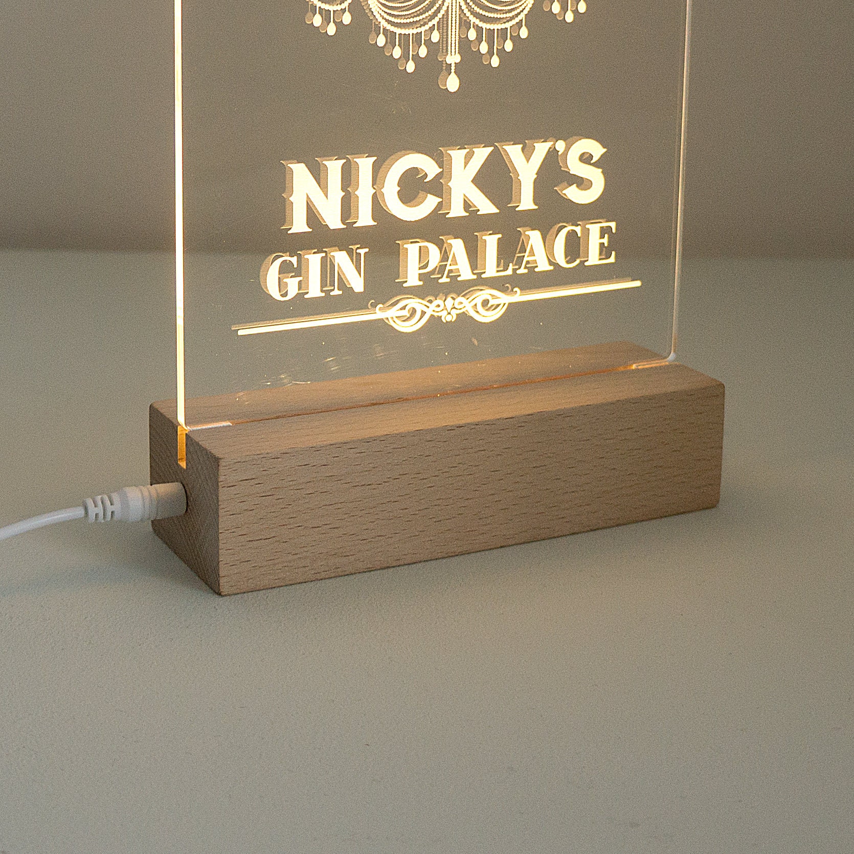 Personalize gin and tonic light up LED sign