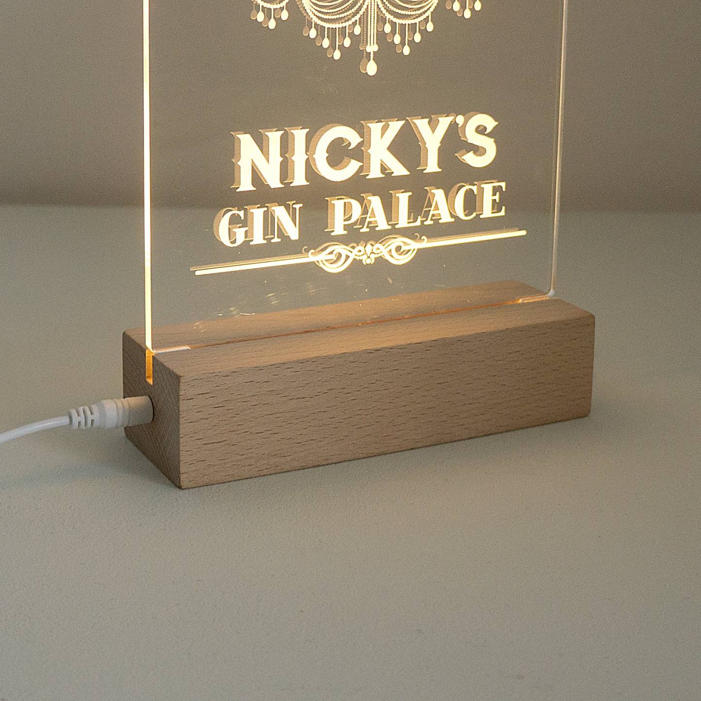 Personalize gin and tonic light up LED sign