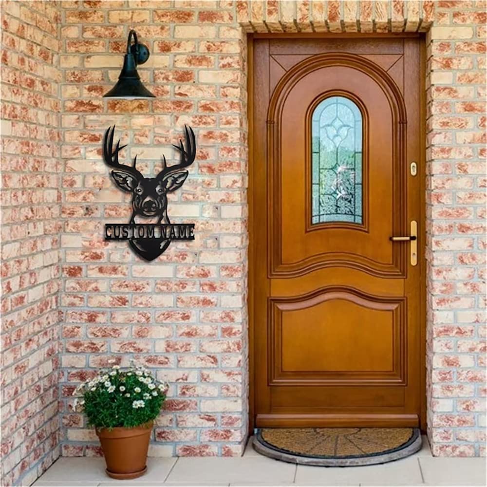 Personalized metal deer head logo