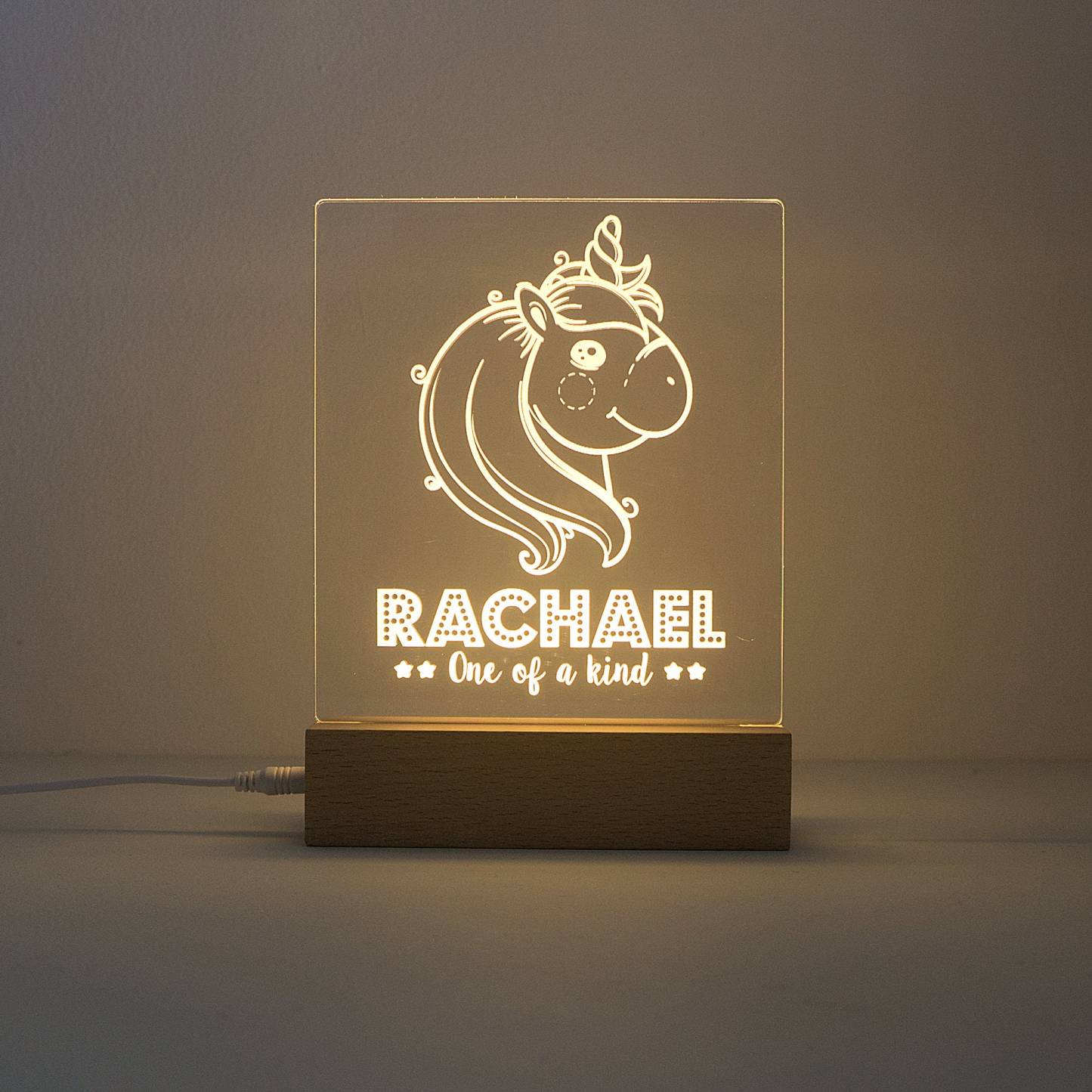 Personalised unicorn name plaque for girls