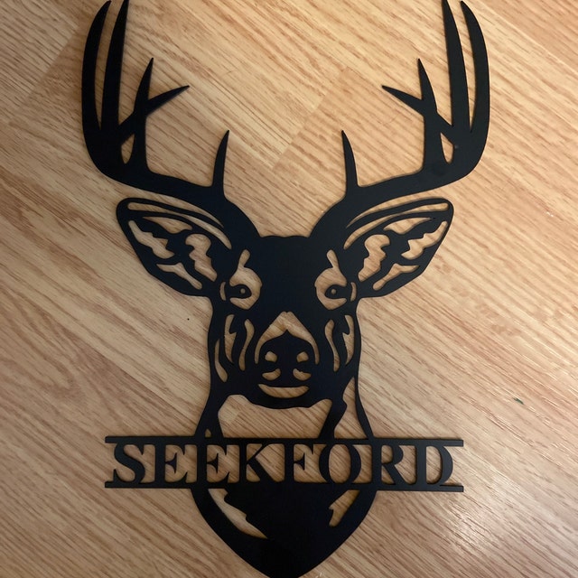 Personalized metal deer head logo