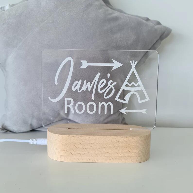 Personalised Name Children's Night Light Teepee