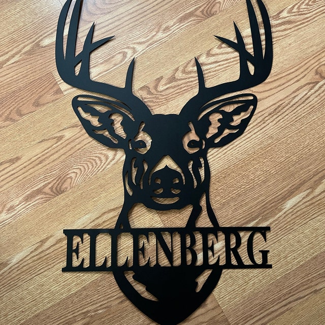 Personalized metal deer head logo
