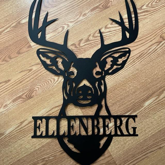 Personalized metal deer head logo