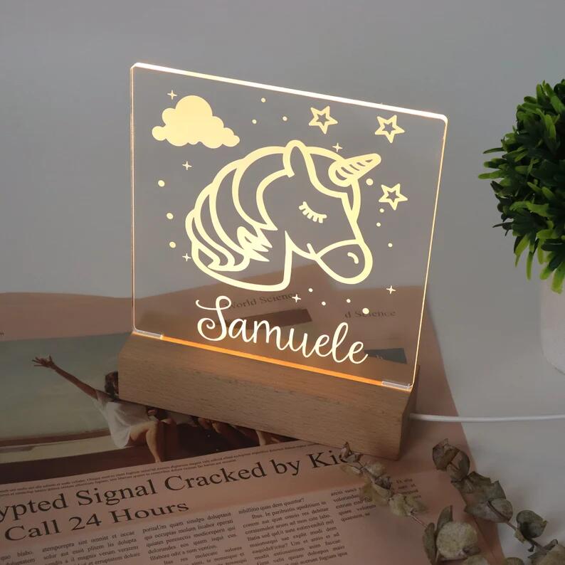 Custom Unicorn Night Light,Gift for Kids