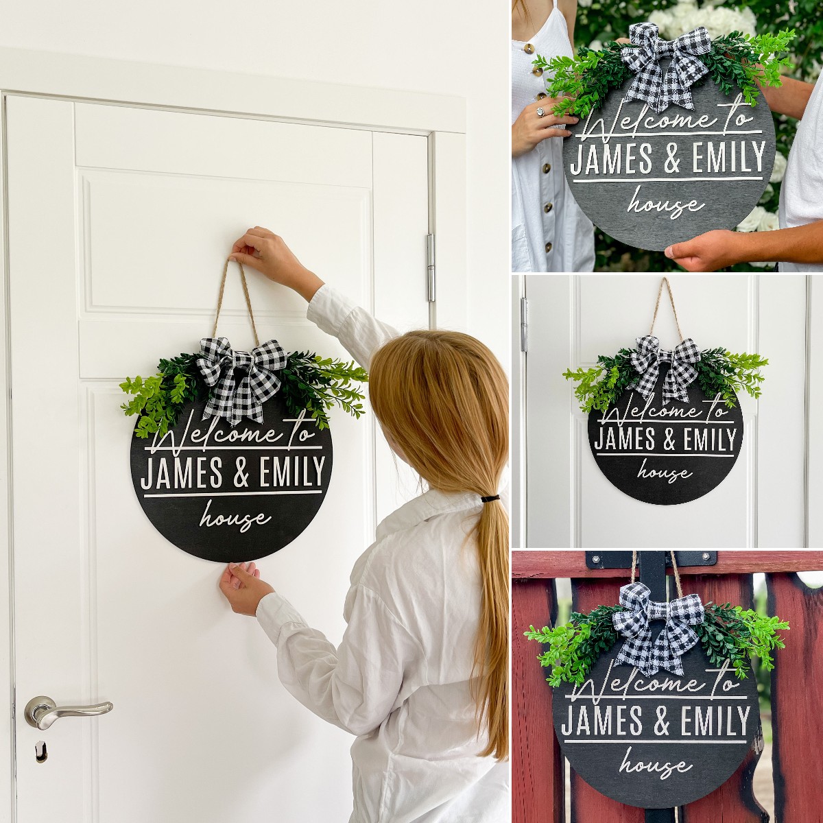 Custom Welcome Door Sign, gift for family