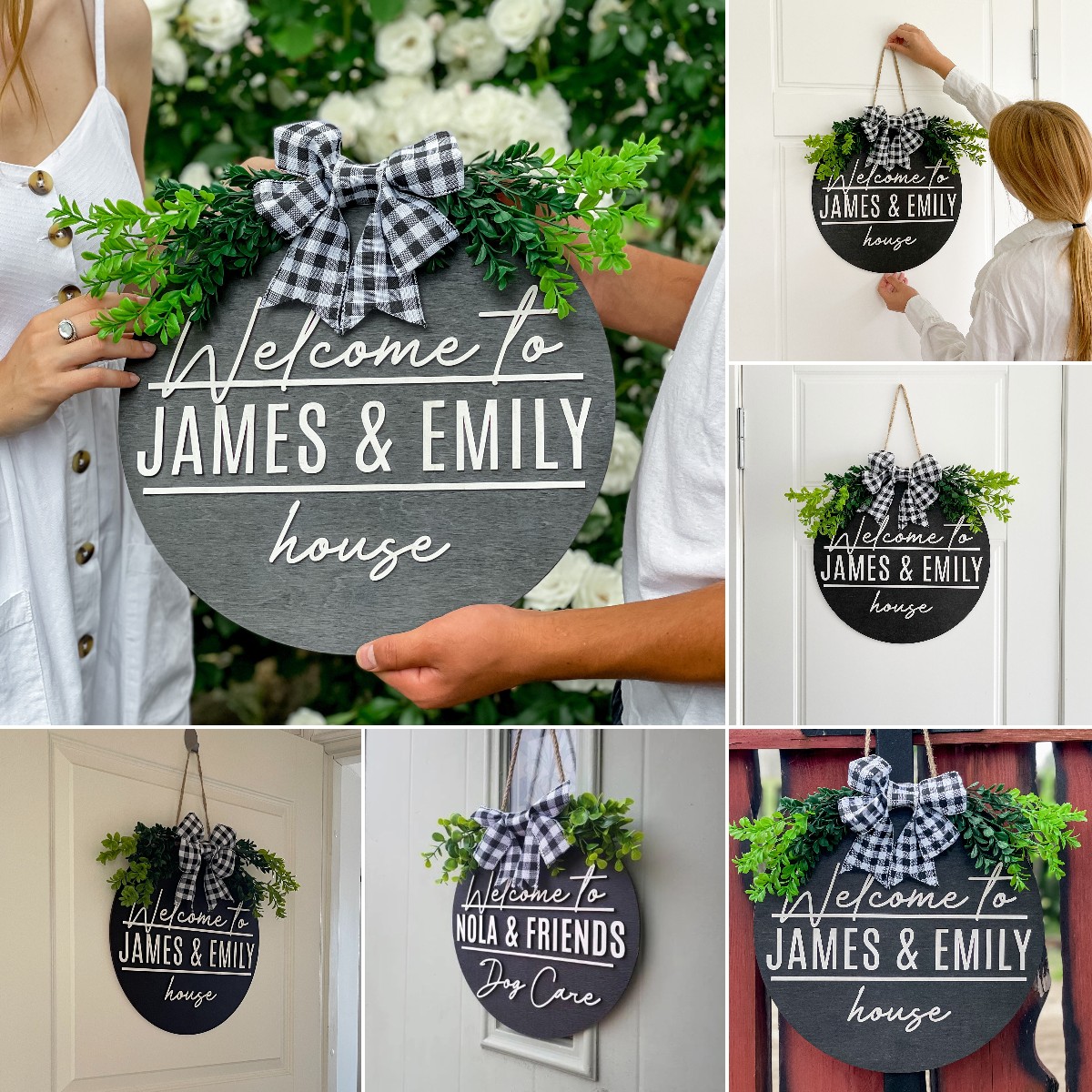 Custom Welcome Door Sign, gift for family