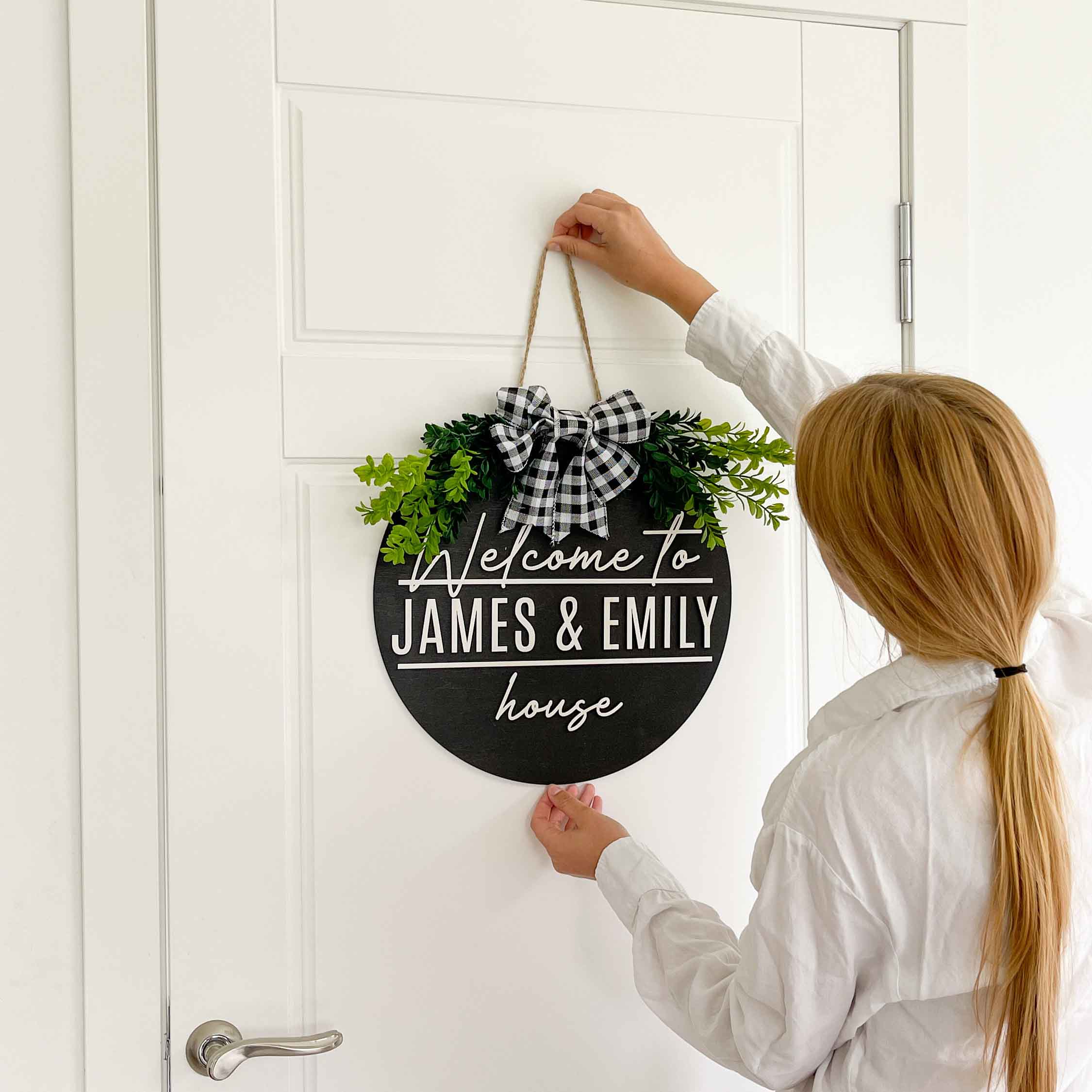 Custom Welcome Door Sign, gift for family