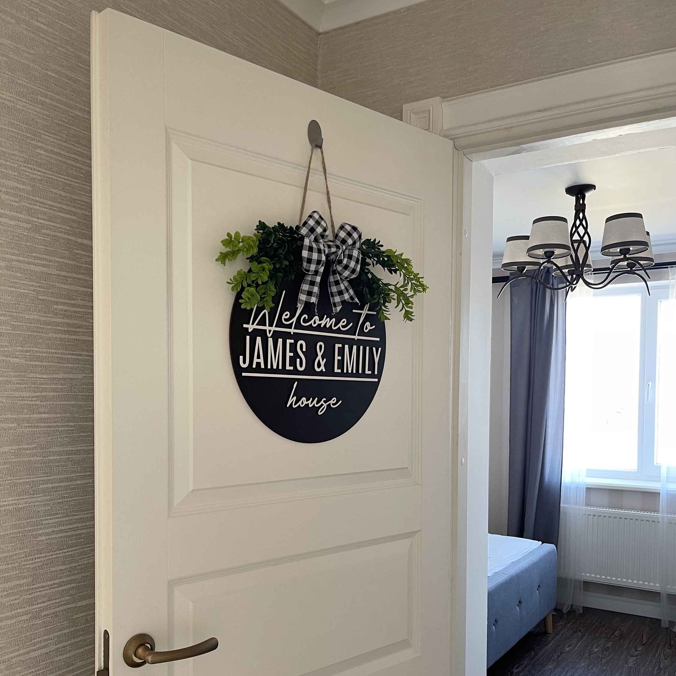 Custom Welcome Door Sign, gift for family