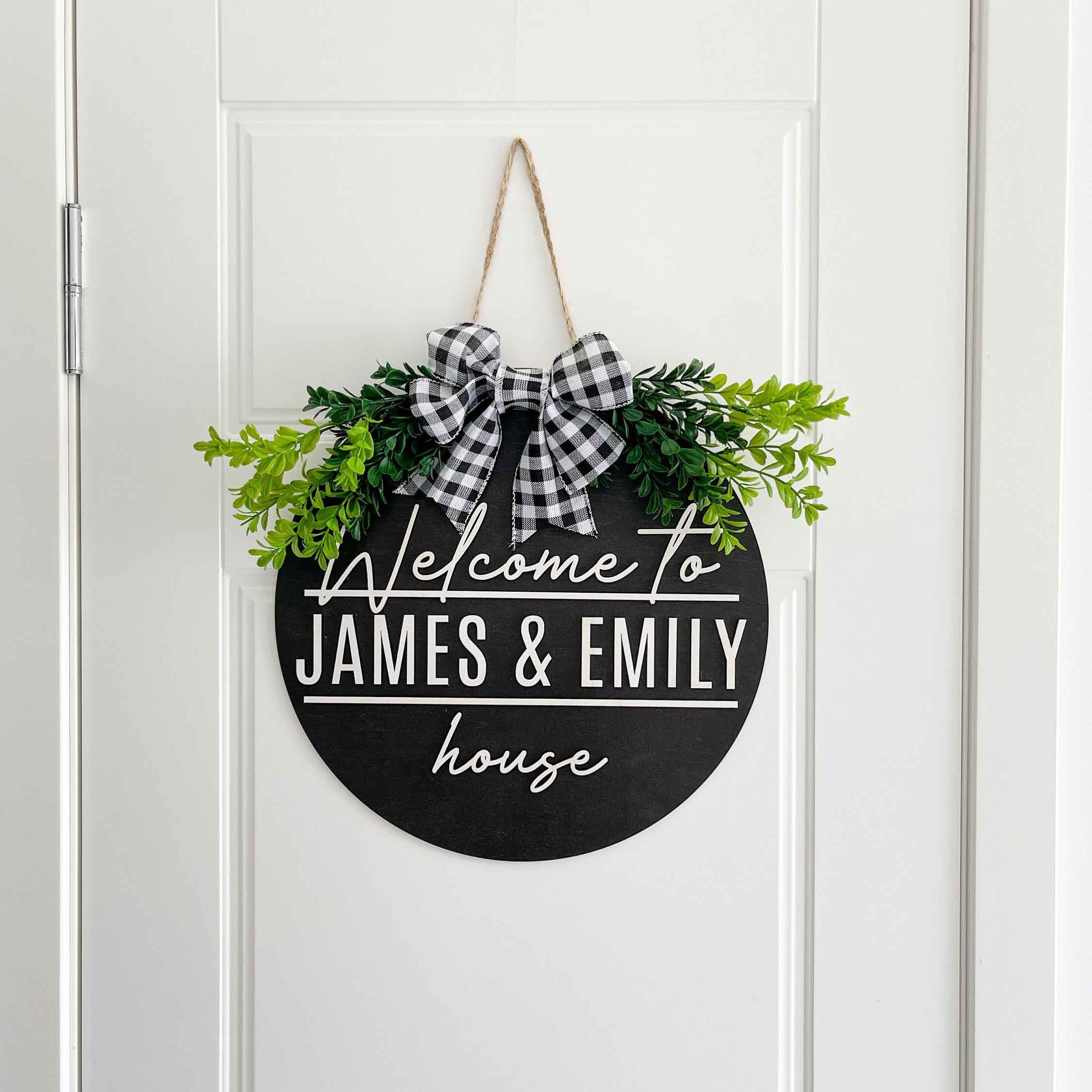 Custom Welcome Door Sign, gift for family