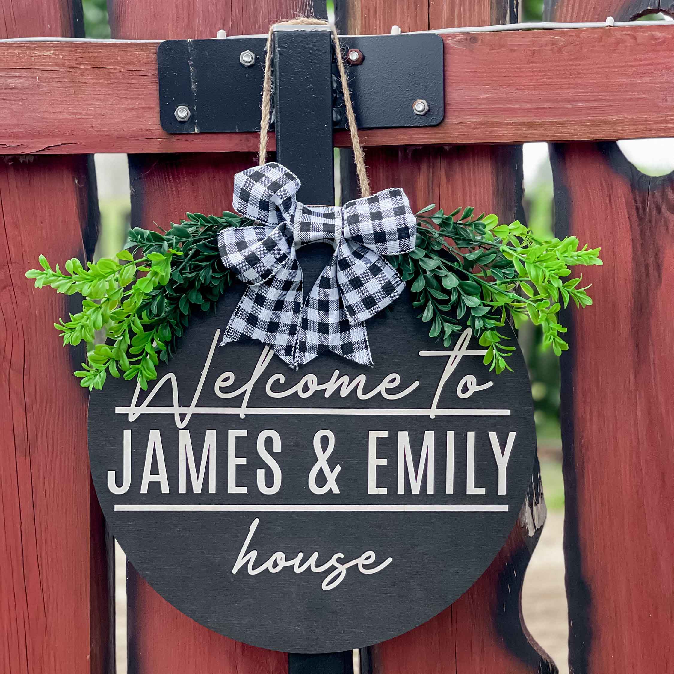 Custom Welcome Door Sign, gift for family