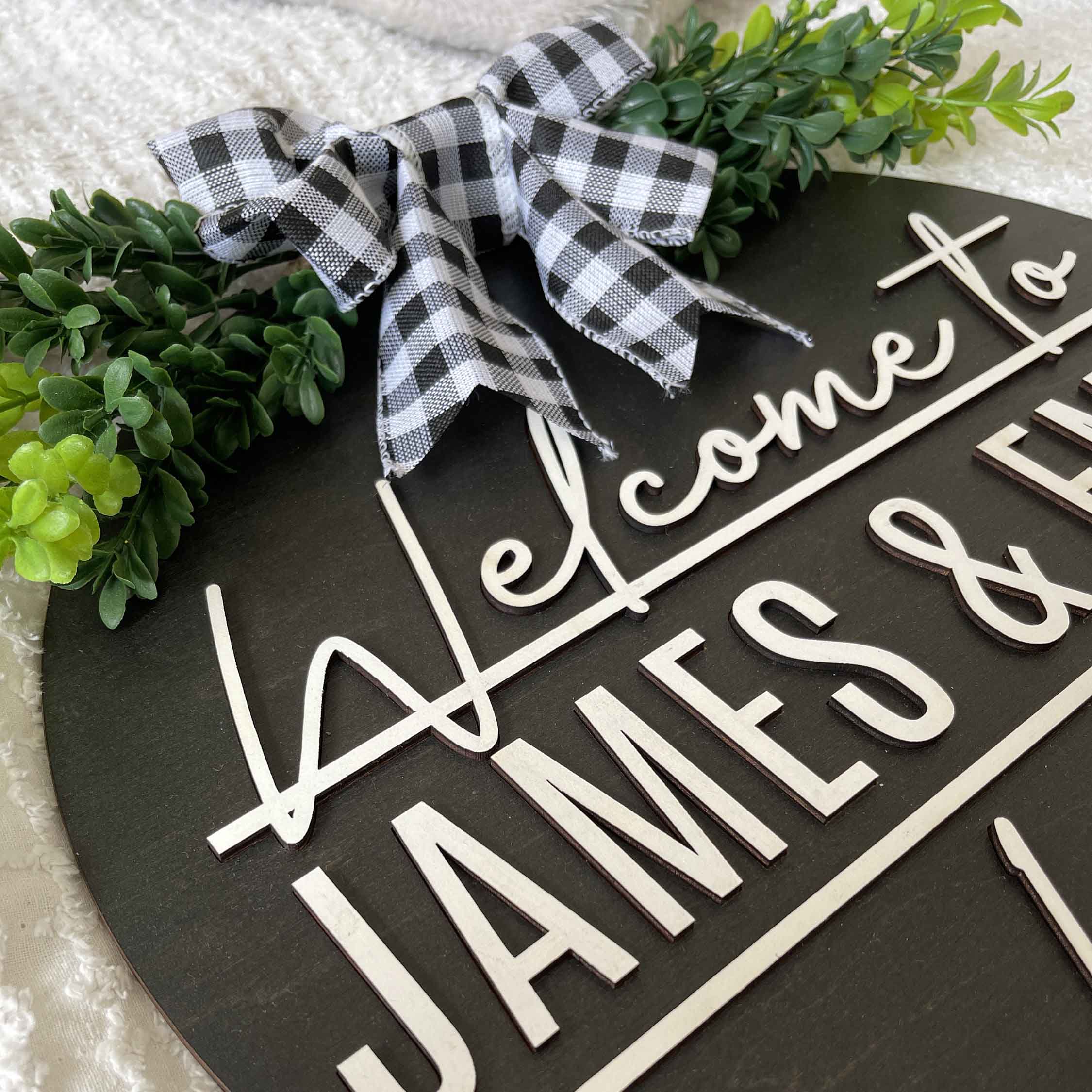 Custom Welcome Door Sign, gift for family