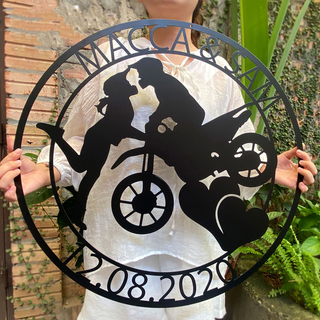 Personalize Motorcycle Sign Gift for Boyfriend, Wedding gifts