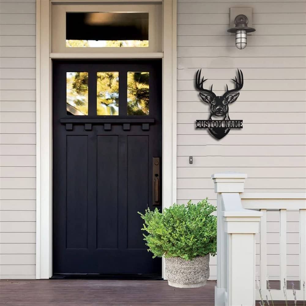 Personalized metal deer head logo